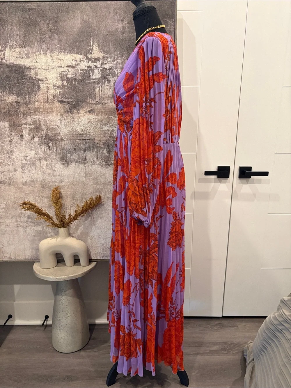 ASOS Lavender and Red Floral Twist-Front Maxi Dress - Picture 4 of 10
